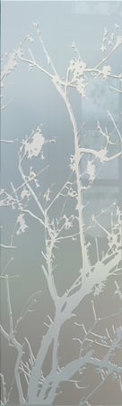 Interior Glass Insert with Frosted Glass Asian Wild Cherry Design by Sans Soucie