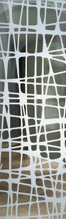 Door Glass Insert featuring Frosted Glass Design Etched Glass by Sans Soucie Art Glass with Custom Geometric Design Woven