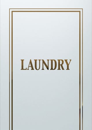 Laundry Insert with a sandblast Frosted Glass Traditional Design Custom-Designed Decorative Etched Glass
