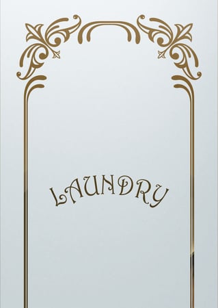 Laundry Insert showcasing a Frosted Glass Traditional Design with Sandblast Etched Glass Art by Sans Soucie Lenora Harrington Laundry Design