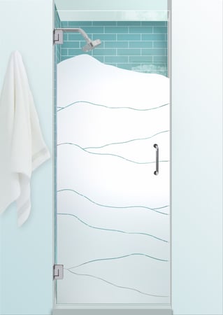 Shower Door with Frosted Glass Abstract Abstract Hills Design by Sans Soucie