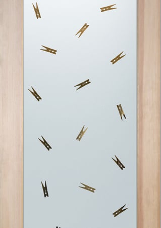 Laundry Room Door with Frosted Glass Country Farmhouse Clothespins Design by Sans Soucie