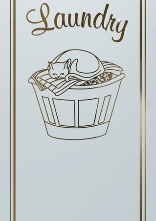 Laundry Insert with a sandblast Frosted Glass Country Farmhouse Design Custom-Designed Decorative Etched Glass