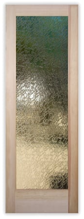 Pantry Door featuring Frosted Glass Design Etched Glass by Sans Soucie Art Glass with Custom Patterns Design Delta Clear
