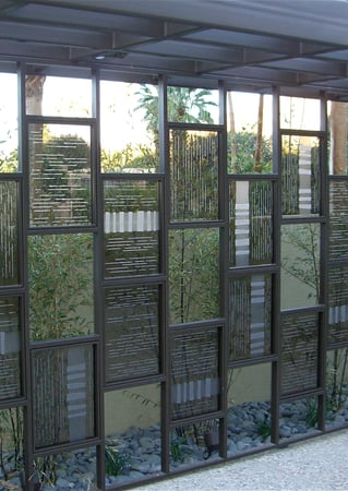 Partition with a sandblast Frosted Glass Patterns Design Custom-Designed Decorative Etched Glass