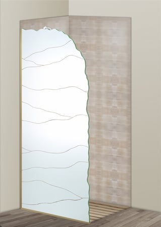 Shower Partition with Frosted Glass Abstract Abstract Hills Design by Sans Soucie