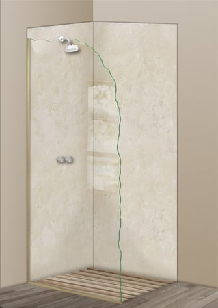 Shower Partition with sandblast Frosted Glass Design Art Glass Featuring Sandblast Etched Glass by Sans Soucie