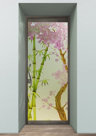 All Glass Front Door with sandblast Frosted Glass Design Art Glass Featuring Sandblast Etched Glass by Sans Soucie