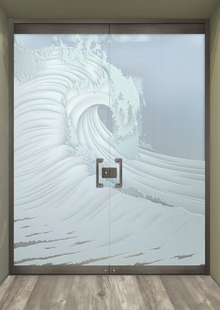 All Glass Front Door with sandblast Frosted Glass Design Art Glass Featuring Sandblast Etched Glass by Sans Soucie