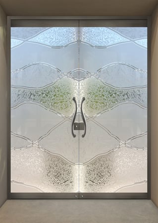 All Glass Front Door with Frosted Glass Abstract Abstract Hills Design by Sans Soucie