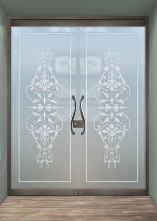 All Glass Front Door with sandblast Frosted Glass Design Art Glass Featuring Sandblast Etched Glass by Sans Soucie