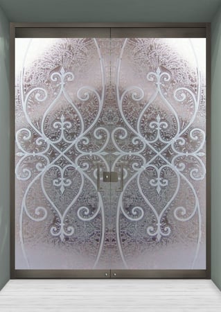 All Glass Front Door with sandblast Frosted Glass Design Art Glass Featuring Sandblast Etched Glass by Sans Soucie