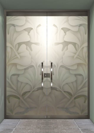All Glass Front Door with sandblast Frosted Glass Design Art Glass Featuring Sandblast Etched Glass by Sans Soucie