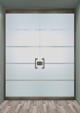 All Glass Front Door with Frosted Glass Geometric Grand Design by Sans Soucie