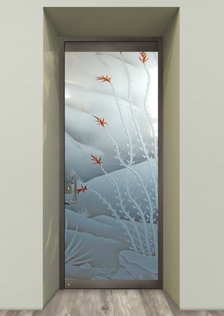 All Glass Front Door with sandblast Frosted Glass Design Art Glass Featuring Sandblast Etched Glass by Sans Soucie