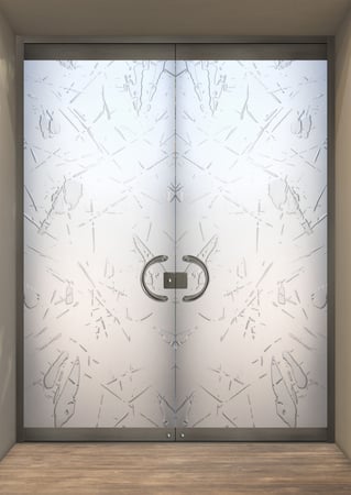 All Glass Front Door with Frosted Glass Patterns Spatter Large Design by Sans Soucie