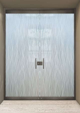 All Glass Front Door with Frosted Glass Patterns Water Trails Design by Sans Soucie