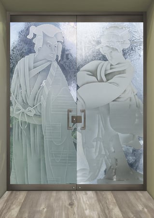 All Glass Front Door with sandblast Frosted Glass Design Art Glass Featuring Sandblast Etched Glass by Sans Soucie