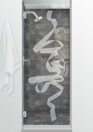 Shower Door with sandblast Frosted Glass Design Art Glass Featuring Sandblast Etched Glass by Sans Soucie