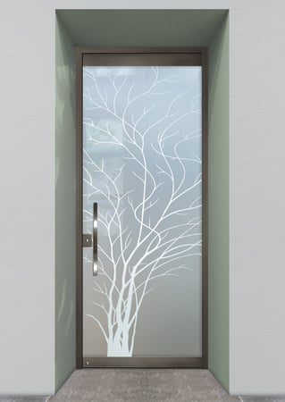 All Glass Front Door with sandblast Frosted Glass Design Art Glass Featuring Sandblast Etched Glass by Sans Soucie