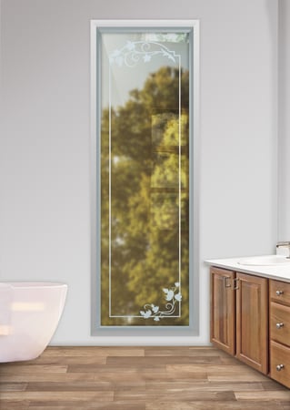 Window with sandblast Frosted Glass Design Art Glass Featuring Sandblast Etched Glass by Sans Soucie