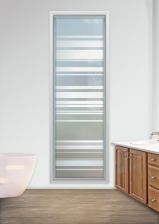 Window with Frosted Glass Geometric Barcodes Design by Sans Soucie