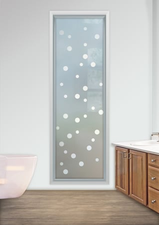 Window with Frosted Glass Geometric Bubbly Design by Sans Soucie