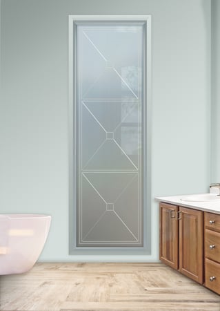 Window with sandblast Frosted Glass Design Art Glass Featuring Sandblast Etched Glass by Sans Soucie