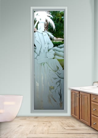 Window with sandblast Frosted Glass Design Art Glass Featuring Sandblast Etched Glass by Sans Soucie