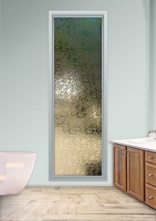 Window featuring Frosted Glass Design Etched Glass by Sans Soucie Art Glass with Custom Patterns Design Delta Clear