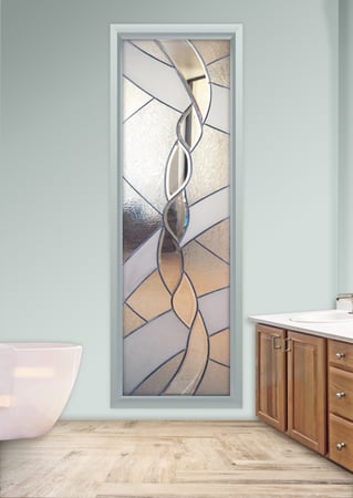Window with sandblast Frosted Glass Design Art Glass Featuring Sandblast Etched Glass by Sans Soucie