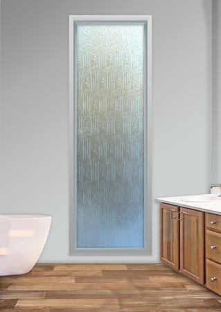Window with a Frosted Glass Eurorain Frost Patterns Design for Semi-Private by Sans Soucie Art Glass