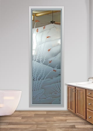 Window with sandblast Frosted Glass Design Art Glass Featuring Sandblast Etched Glass by Sans Soucie