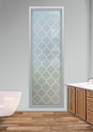 Window with a sandblast Frosted Glass Patterns Design Custom-Designed Decorative Etched Glass