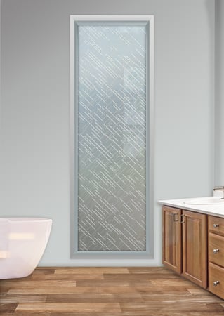 Window with Frosted Glass Geometric Picks Design by Sans Soucie