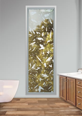 Window with a Frosted Glass Spatter Patterns Design for Semi-Private by Sans Soucie Art Glass