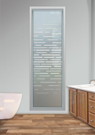 Window with Frosted Glass Geometric Strips Expanded Design by Sans Soucie