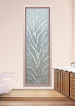 Window with Frosted Glass Wildlife Tiger Stripes Design by Sans Soucie
