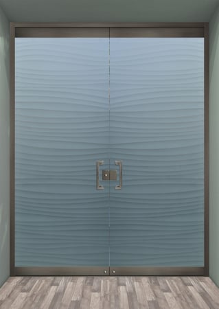 All Glass Front Door with Frosted Glass Patterns Nokes Waves Design by Sans Soucie