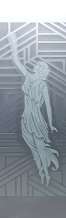 Door Glass Insert featuring Frosted Glass Design Etched Glass by Sans Soucie Art Glass with Custom Art Deco Design Everly 