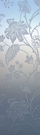Door Glass Insert with a Frosted Glass Floral Pattern Floral Design for Private by Sans Soucie Art Glass