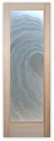 Bathroom Door with a sandblast Frosted Glass Oceanic Design Custom-Designed Decorative Etched Glass