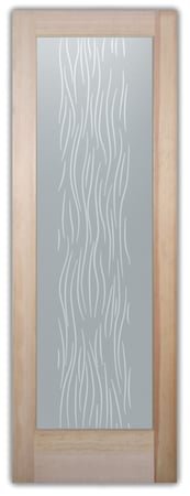 Pantry Door featuring Frosted Glass Design Etched Glass by Sans Soucie Art Glass with Custom Patterns Design Drift