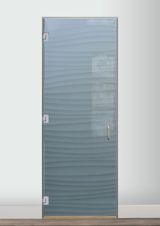 Interior Glass Door with Frosted Glass Patterns Nokes Waves Design by Sans Soucie