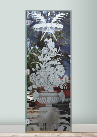 Interior Glass Door with Frosted Glass Floral Primavera Design by Sans Soucie