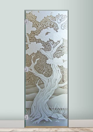 Shower Door with sandblast Frosted Glass Design Art Glass Featuring Sandblast Etched Glass by Sans Soucie