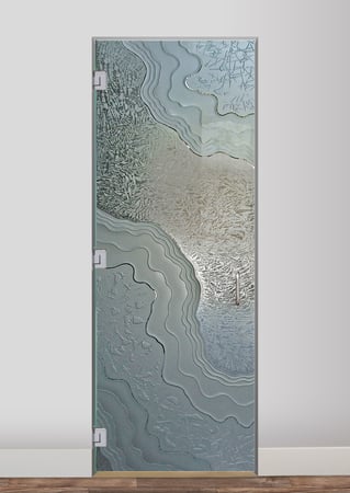 Shower Door with Frosted Glass Abstract Metamorphosis Design by Sans Soucie