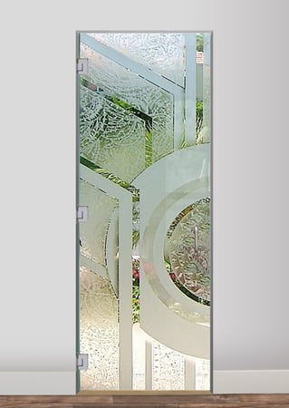 Shower Door with sandblast Frosted Glass Design Art Glass Featuring Sandblast Etched Glass by Sans Soucie