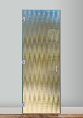 Interior Glass Door with a sandblast Frosted Glass Patterns Design Custom-Designed Decorative Etched Glass