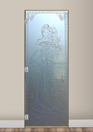 Interior Glass Door with Frosted Glass Art Deco Printemps Design by Sans Soucie